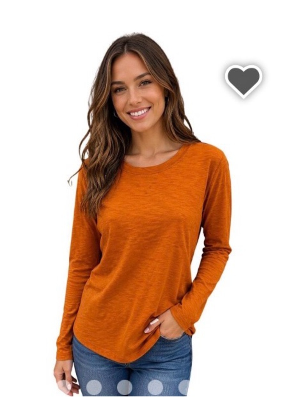 J. Crew Women's Long-Sleeve Crewneck Top - Burnt Orange